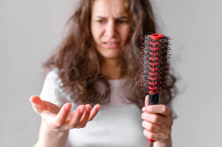 زنی دچار به ریزش مو