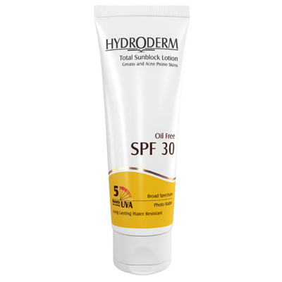 لوسیون ضد آفتاب فاقد چربی SPF30 هیدرودرم حجم 75 میل