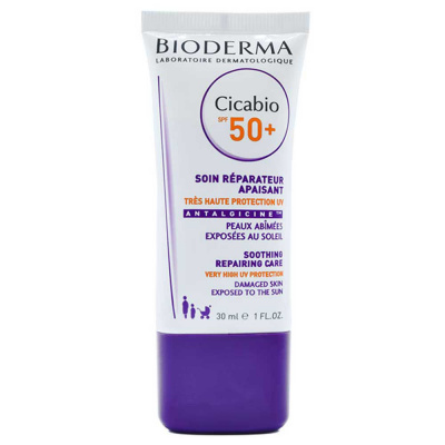 خرید کرم ترمیم کننده +SPF 50 بایودرما مدل Cicabio مناسب پوست حساس و آسیب دیده حجم 30 میل