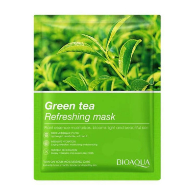 ماسک ورقه ای بایوآکوا حاوی عصاره چای سبز وزن 25 گرمی