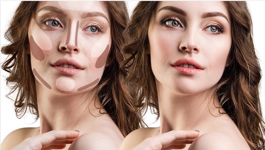 آموزش زاویه سازی صورت با آرایش پردیس تهران